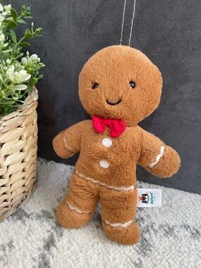 Jellycat Jolly Gingerbread Man Fred Christmas plush toy.